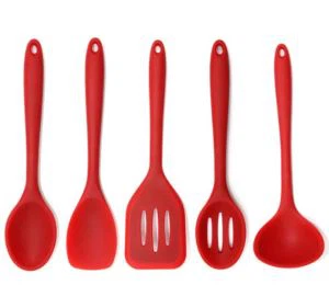 כף סיליקון אדומה כלי בישול Nonstick הגדר כלי מטבח