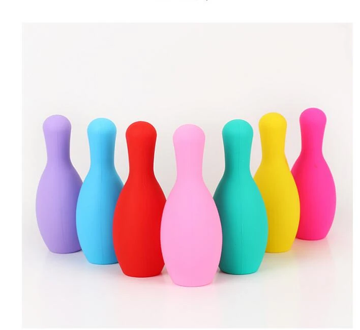 Bowling Coin Purse Silicone Key Zipper Storage Bag