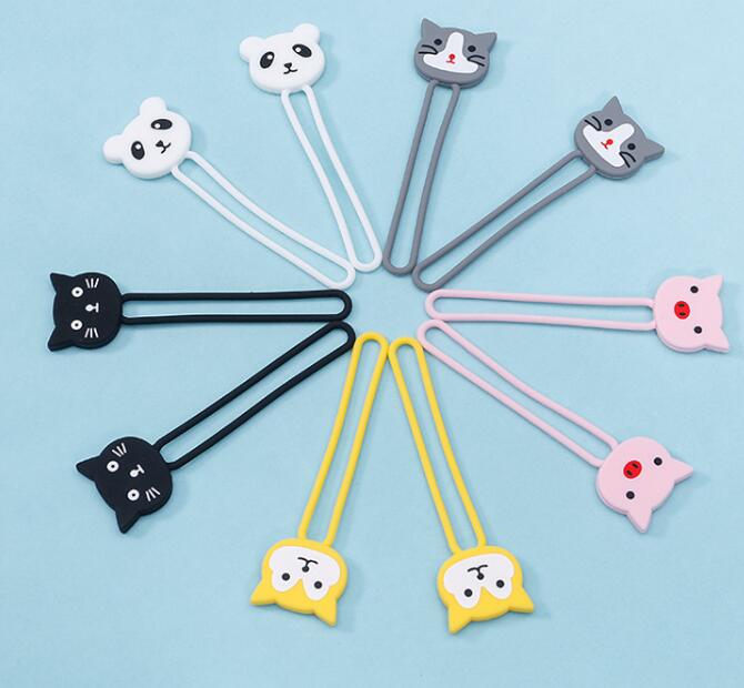 Cartoon Silicone Bookmark Spiral Cable Protector
