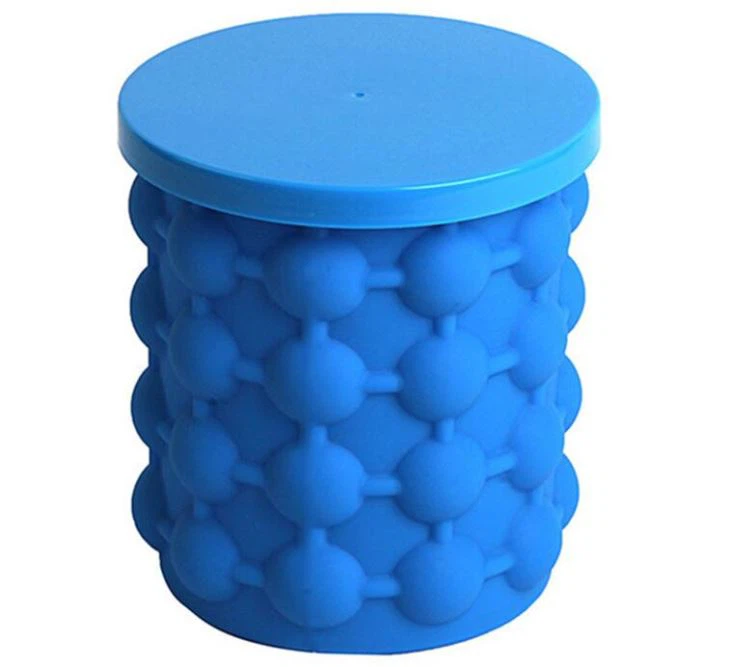 Silicone Cylindrical Ice Genie Wine Ice Bucket With Lid