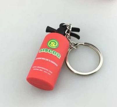 מזכרות 3d Pvc רך מטף כיבוי אש מחזיק מפתחות