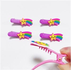 עשה זאת בזאת קריקטורה של Childre של תמונות שיער ורך PVC גומי קליפים לשיער