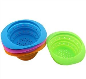 סלסלת ניקוז פירות ירקות מסננת מתקפלת מסוג BPA ללא סיליקון